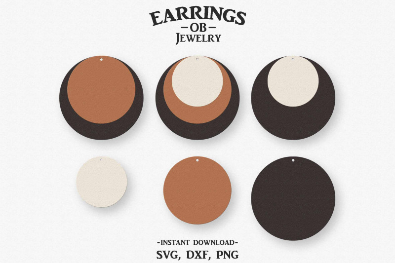 Circle Earring Svg, Stacked Earrings, Cut File By Design Time