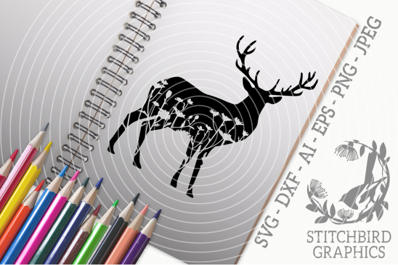 floral-meadow-stag-svg-dxf-instant-download-stitchbird-graphics