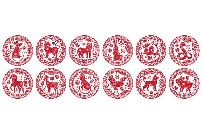 round-chinese-zodiac-signs-circle-stamps-with-animal-of-year-china-n