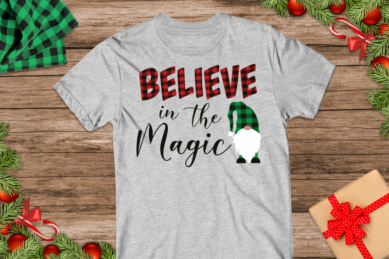 believe-in-magic-gnome-buffalo-plaid-svg