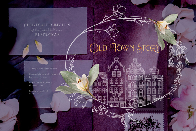 old-town-story-hand-drawn-decorative-illustrations