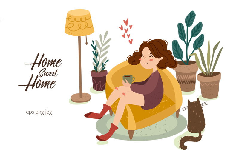 hygge-home-girl-and-cat