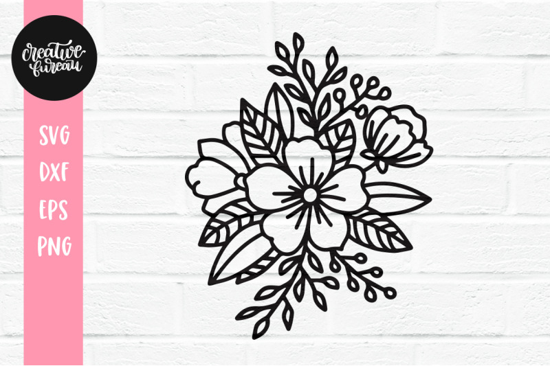 Download Florals SVG DXF Cut File , Flowers SVG, Floral Arrangement SVG By Creative Bureau ...