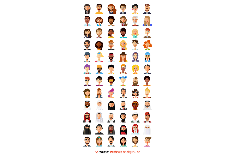 72-avatar-icons-vector-people-collection