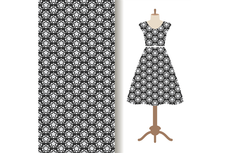 womens-dress-fabric-starry-pattern