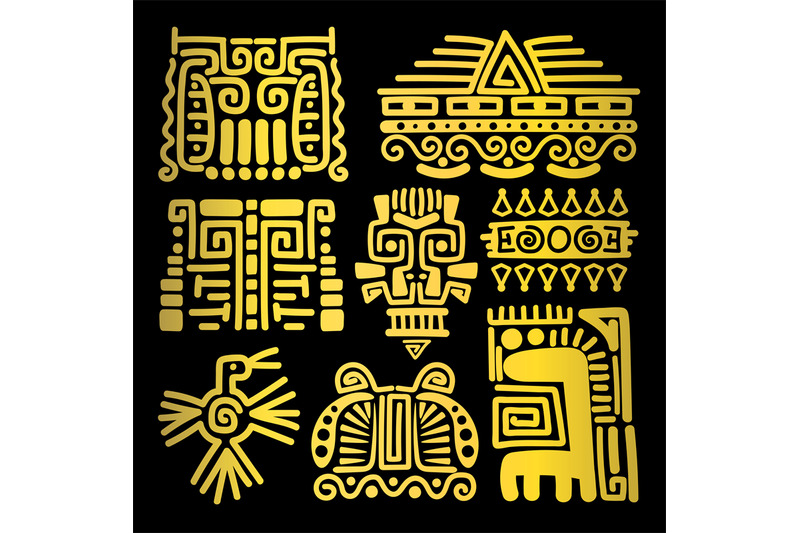 american-golden-ancient-totems