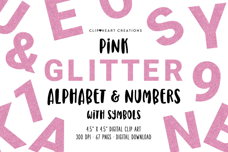 pink-glitter-alphabet-amp-numbers-with-symbols