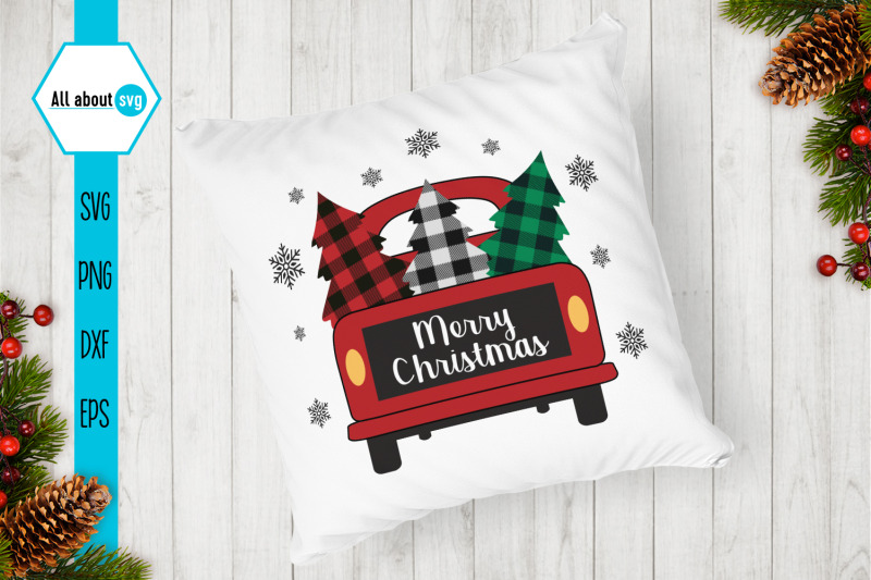 christmas-truck-red-buffalo-plaid-svg