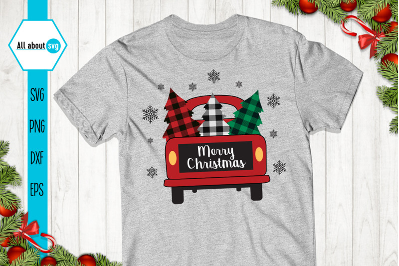 christmas-truck-red-buffalo-plaid-svg