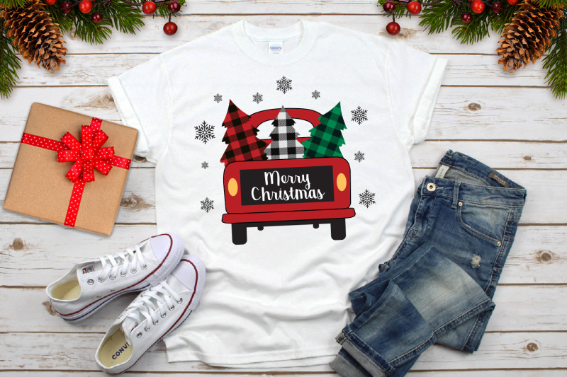 christmas-truck-red-buffalo-plaid-svg