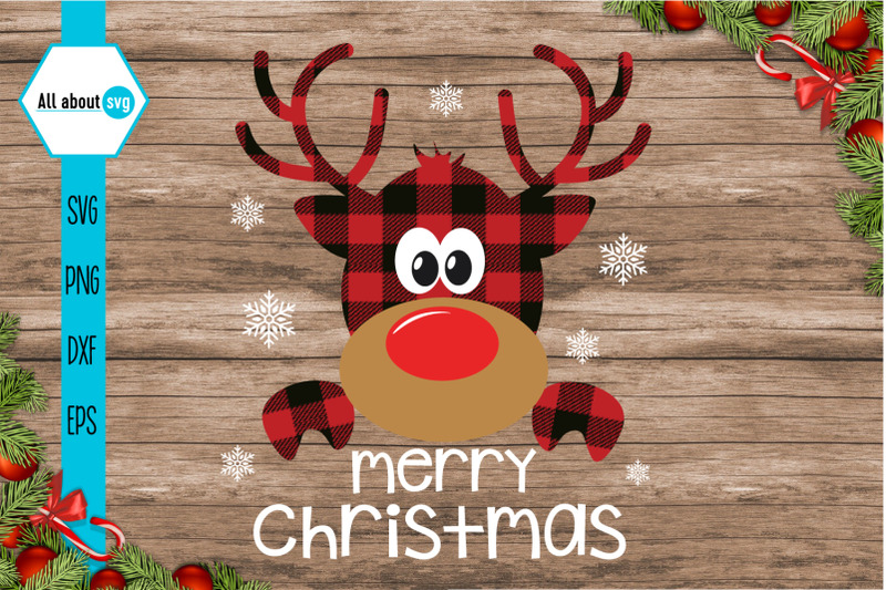 merry-christmas-reindeer-plaid-svg