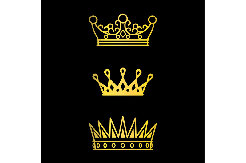crowns-gold-line-icons
