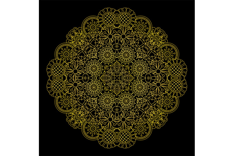 floral-gold-linear-round-decorative-element