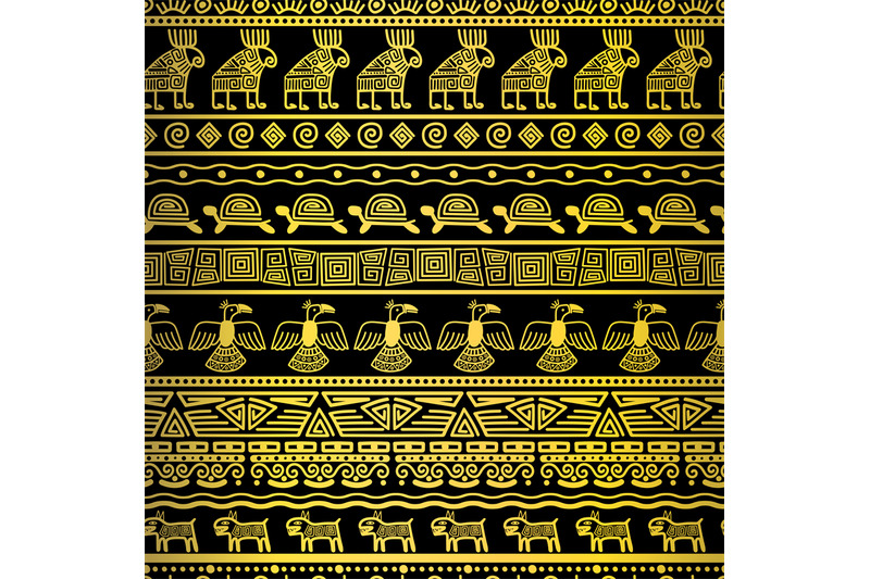 tribal-gold-borders-with-mexican-texture