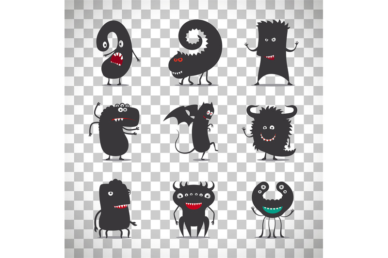 cute-black-monsters-on-transparent-background