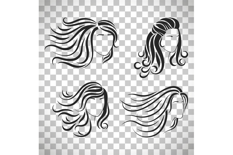 female-head-silhouettes-with-beautiful-hair