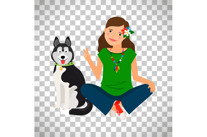 hippie-girl-with-dog-icon