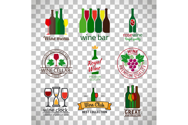 wine-shop-logos-set