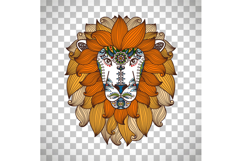 lion-head-logo-in-boho-style