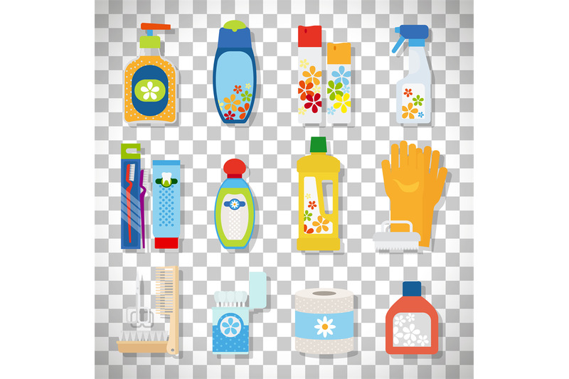 hygiene-flat-icons-on-transparent-background