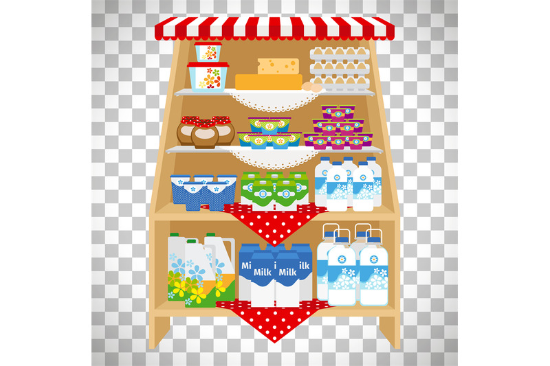 dairy-products-on-showcase-shelves