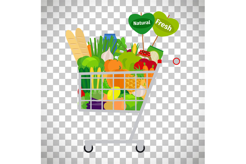 supermarket-shopping-cart-with-products