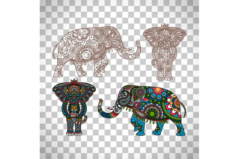 decorated-elephant-on-transparent-background