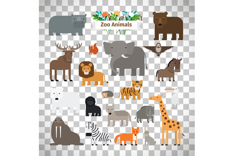 zoo-animals-icons-on-transparent-background