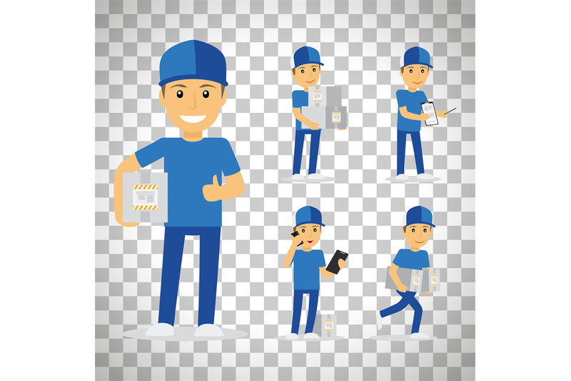 delivery-man-on-transparent-background