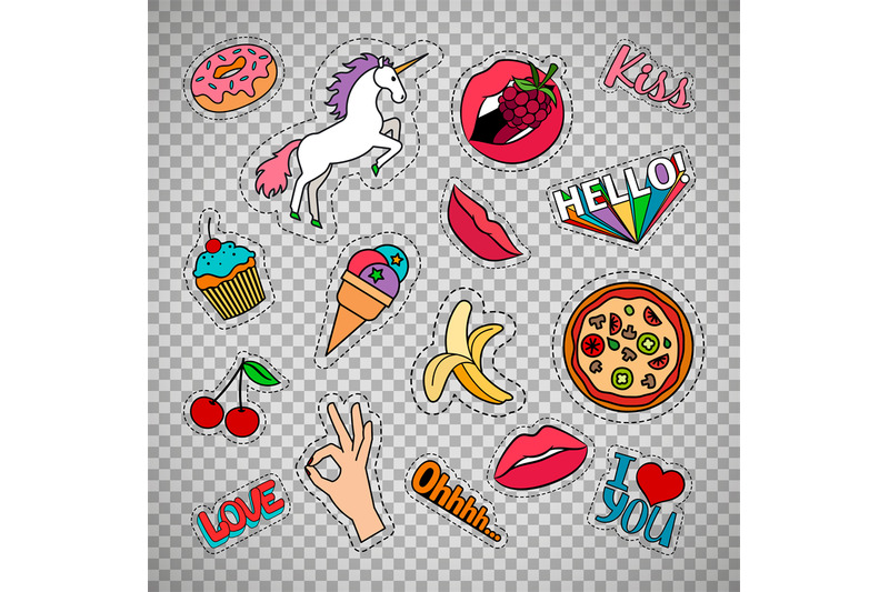 funny-quirky-food-stickers-set