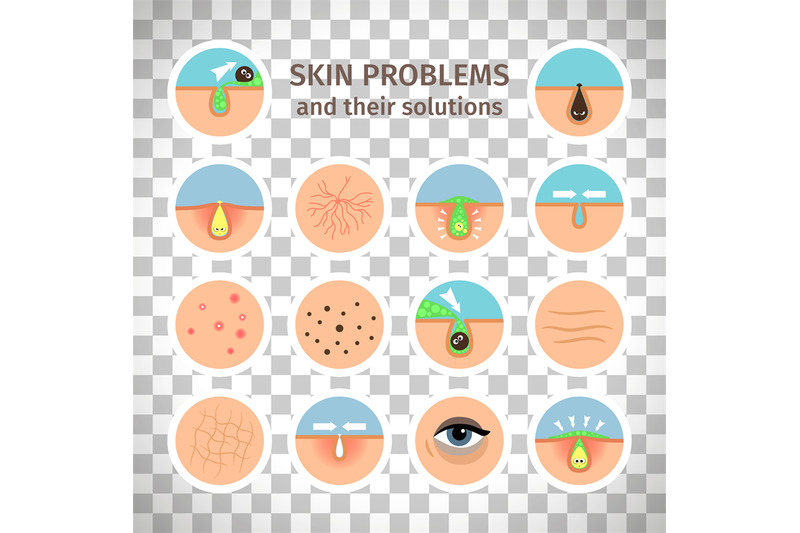 skin-problem-icons-on-transparent-background