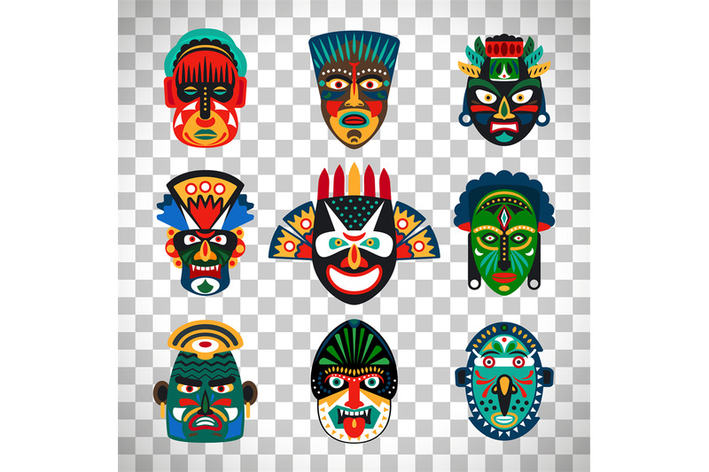 tribal-indian-or-african-colorful-masks