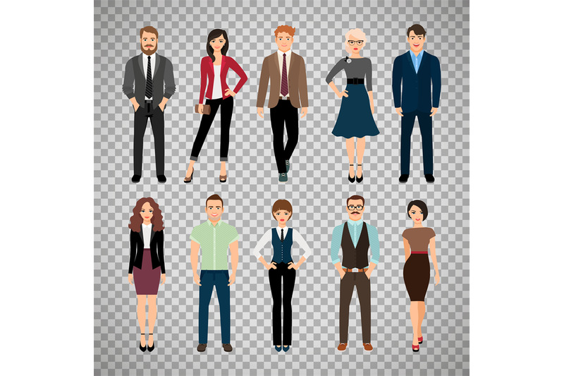 casual-office-people-on-transparent-background