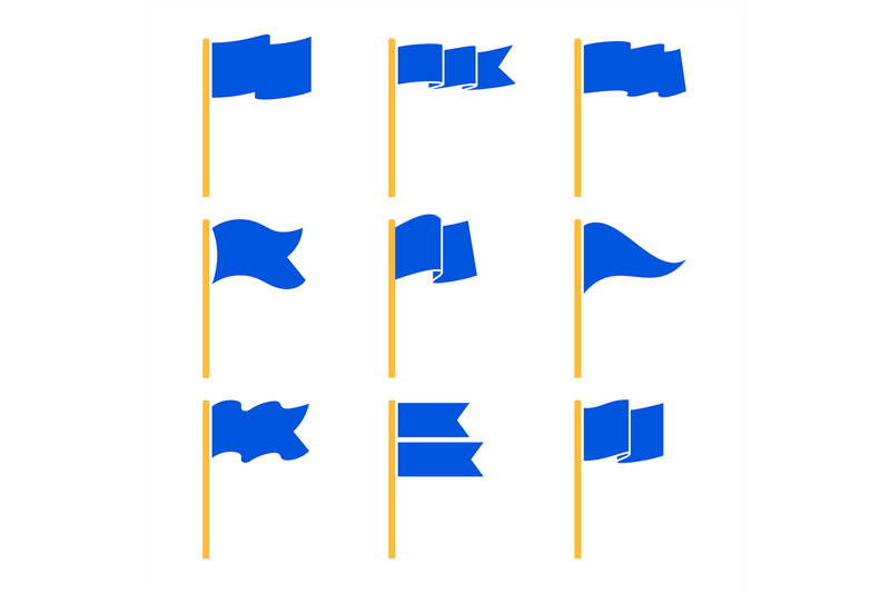 markers-or-pointer-blue-flags-set