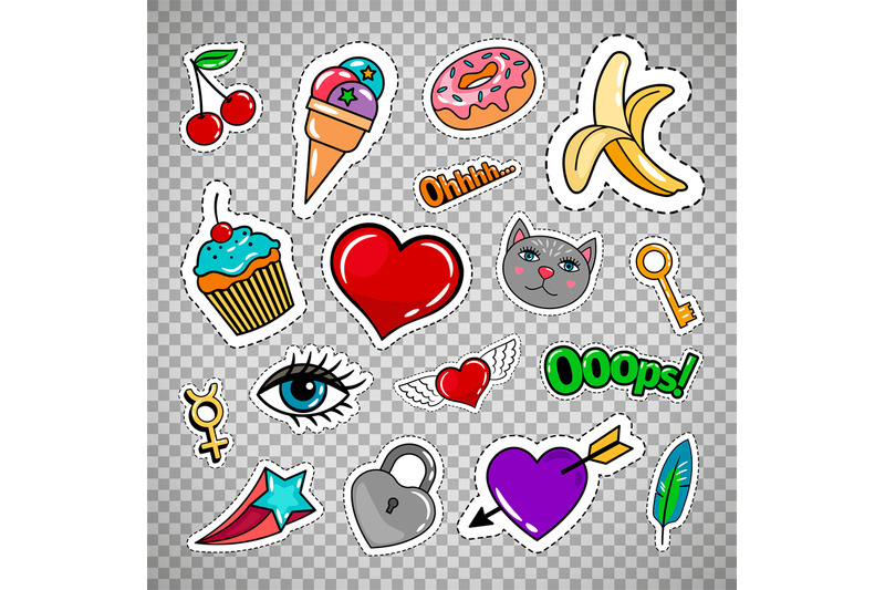 sweet-quirky-badges-on-transparent-background