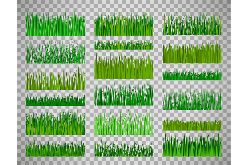 grass-border-set-on-transparent-background