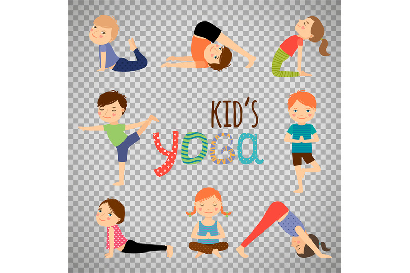 yoga-kids-set-on-transparent-background