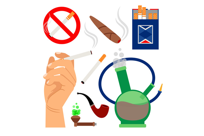 smoking-tobacco-icons-set