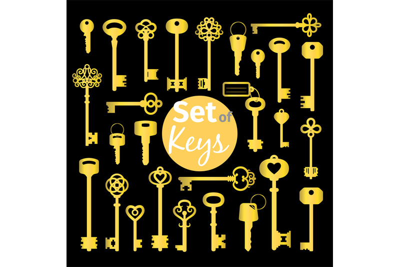 antique-and-modern-gold-keys-set