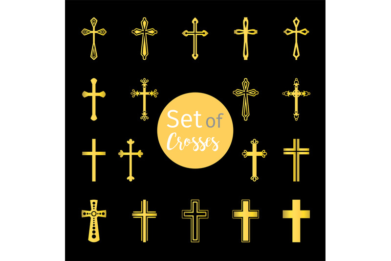 christian-crosses-signs-in-golden-color