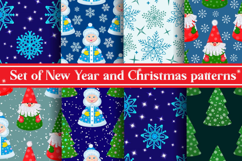 set-of-seamless-new-year-and-christmas-patterns