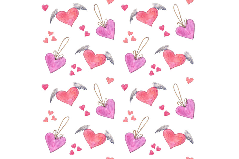 love-seamless-pattern-with-hearts-in-watercolor-sketching-style