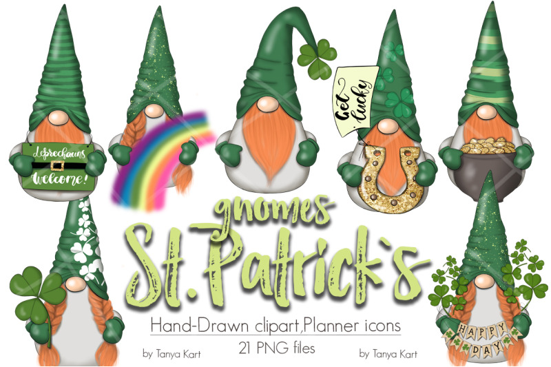st-patricks-gnomes-icons-amp-pattern