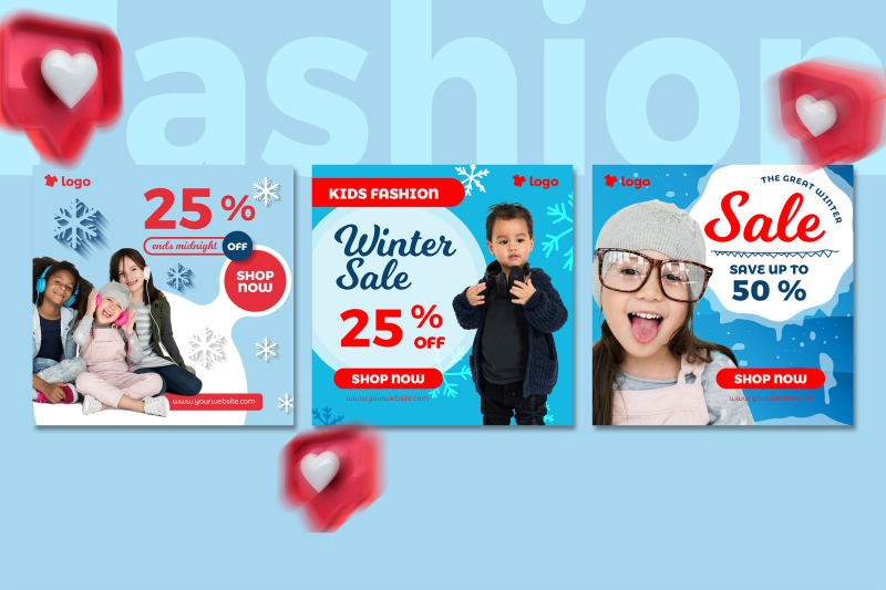 kids-fashion-winter-sale-social-media-post-template-collection