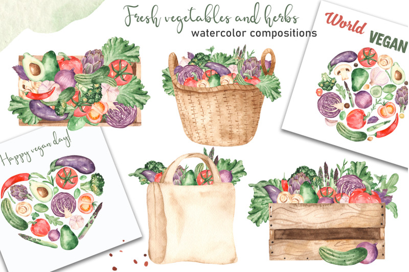 vegetables-and-herbs-watercolor-collection-clipart