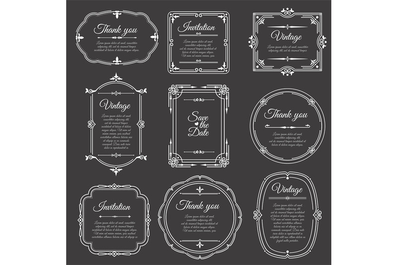 vintage-frame-on-chalkboard-romantic-beautiful-elegant-frames-on-blac