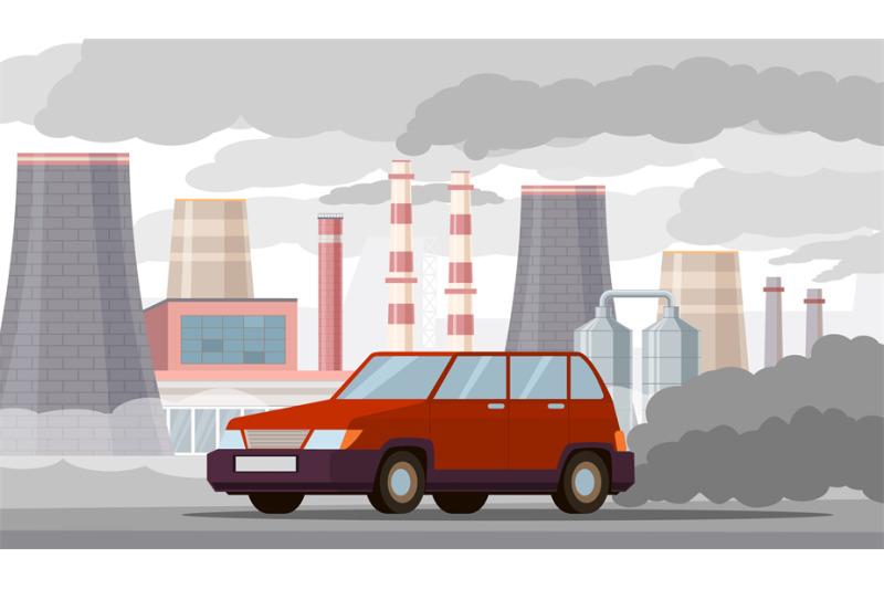 car-air-pollution-co2-emissions-by-vehicles-and-industrial-factories