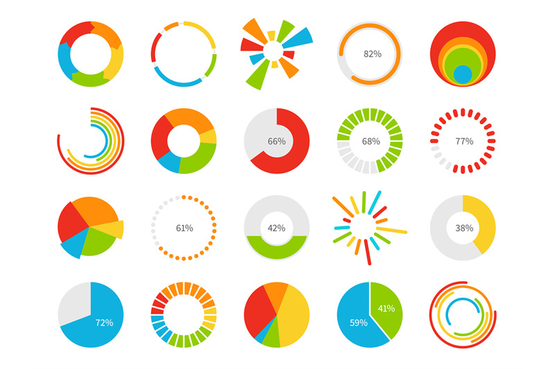 pie-charts-graphic-segmentation-information-circles-percentage-stati