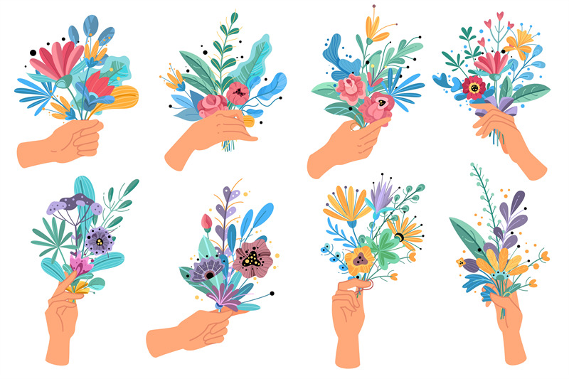 hands-holding-bouquets-colorful-floral-bundle-bouquets-in-hands-deco