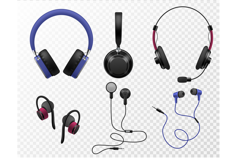 music-earphones-various-types-realistic-earbuds-wireless-headset-and